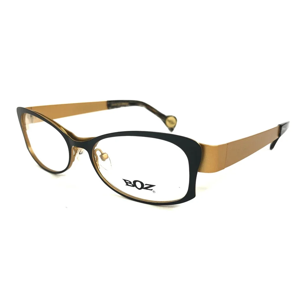 BOZ Eyeglasses Frames WENDY 0055 Matte Black Gold Cat Eye Full Rim 52-16.5-135
